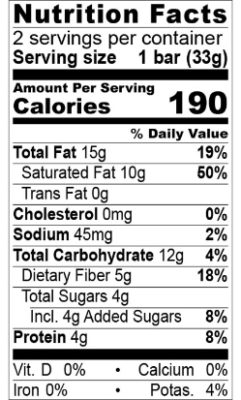 Nutrition Facts Bolivia 90%