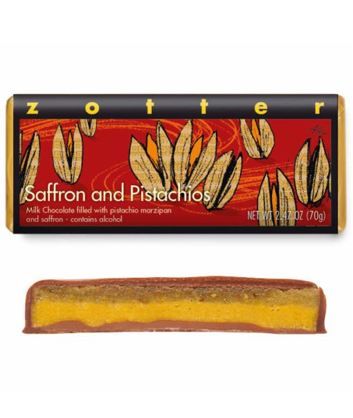 Saffron and Pistachios, Milk Chocolate