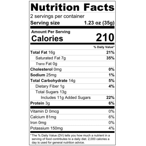 Nutrition Facts Almond Brittle