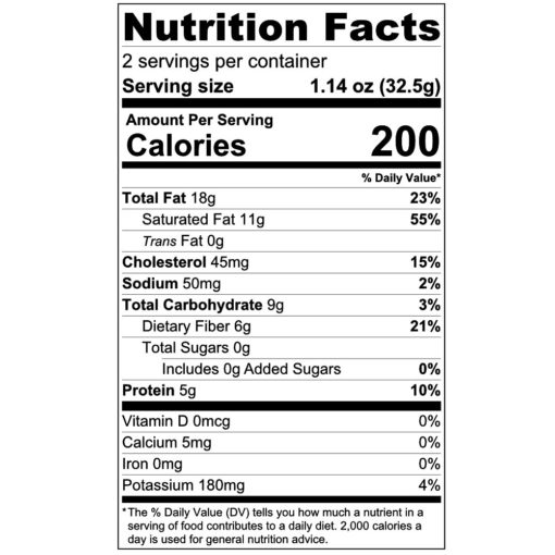 Nutrition Facts Peru 100%