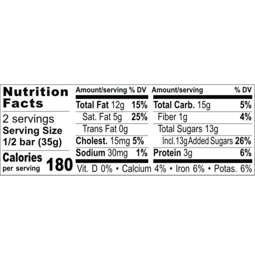 Nutrition Facts Monte Limar "French Nougat"