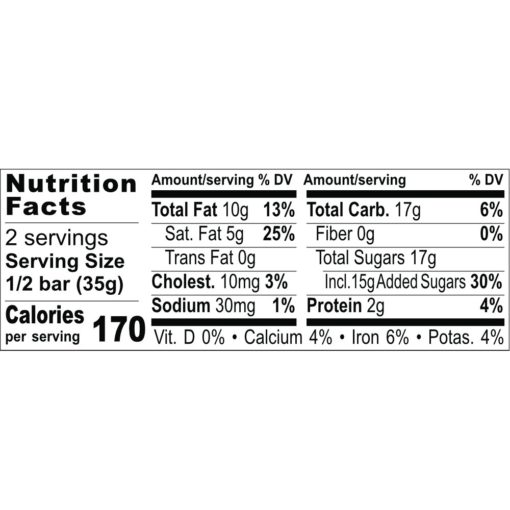 Nutrition Facts Orange Marzipan