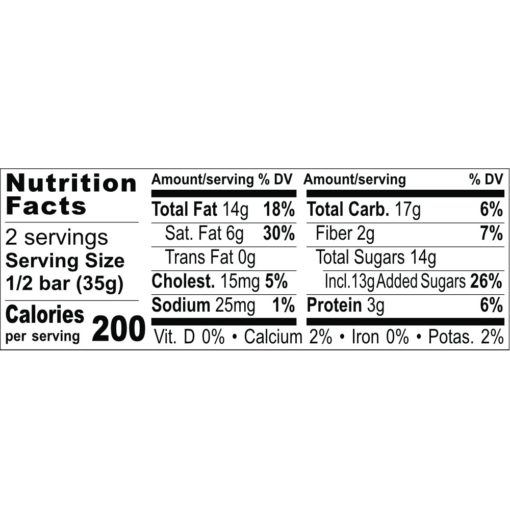 Nutrition Facts Hazelnut Nougat Brittle