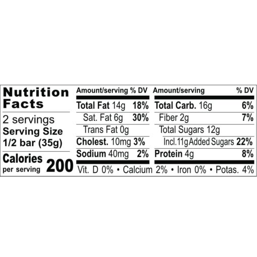 Nutrition Facts Peanut Crunch “with Salt”