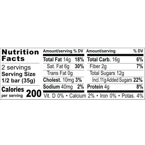 Nutrition Facts Peanut Crunch “with Salt”