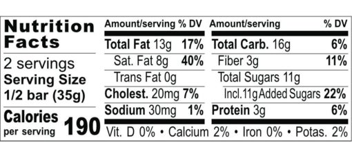 Nutrition Facts Boozy Chocolate Mousse