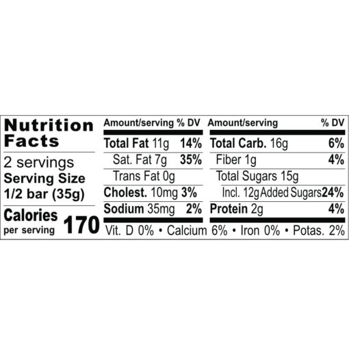 Nutrition Facts Wild Berries with Vanilla