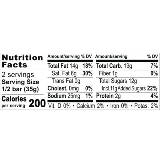 Nutrition Facts White Brittle