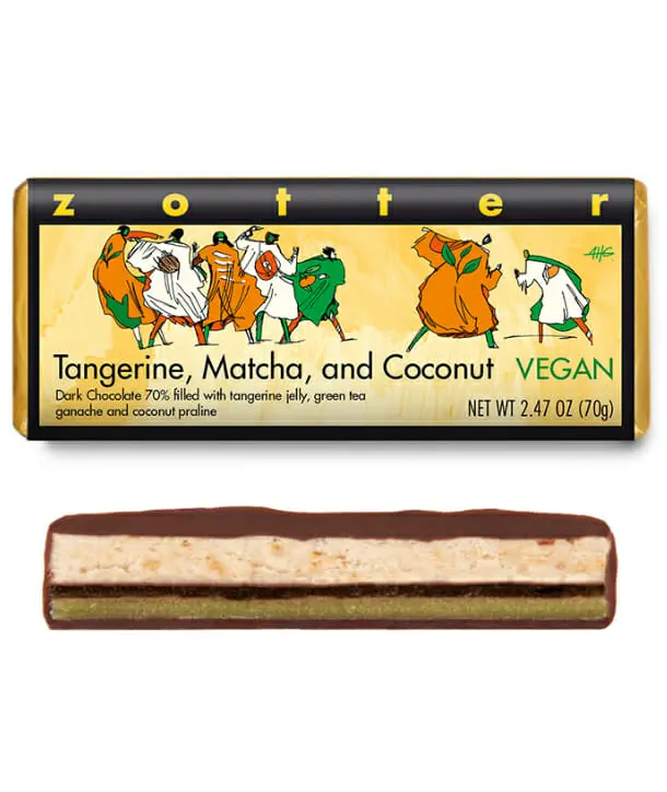 Tangerine, Matcha, and Coconut 3 Tangerine, Matcha, and Coconut, Dark Chocolate