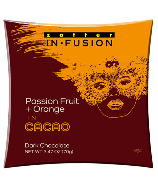 Passion Fruit + Orange in Cacao, Dark Chocolate