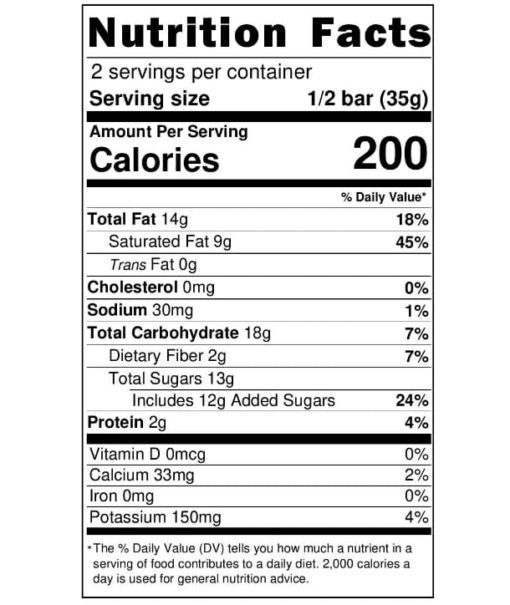 Nutrition Facts Sour Cherry in Cacao