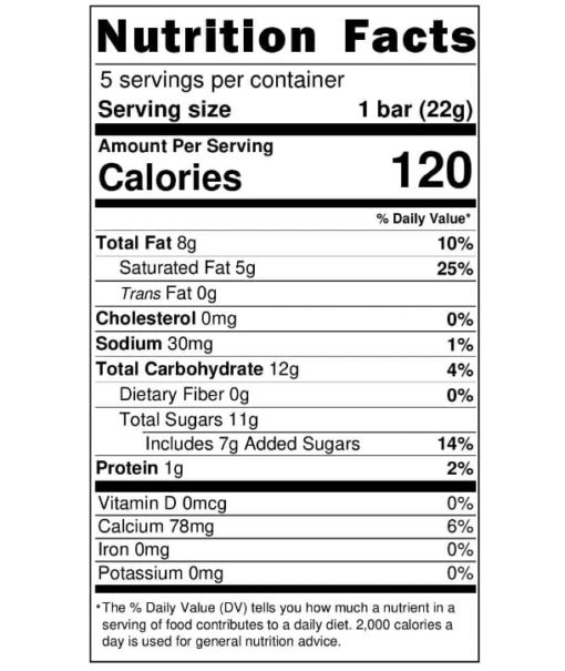 Nutrition Facts Drinking Chocolate Caramel