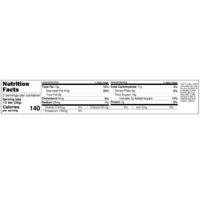 Nutrition Facts Caramel + Peanut