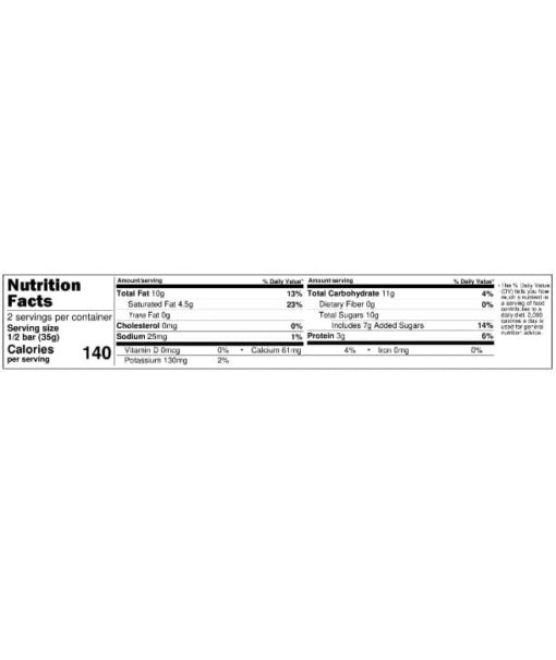 Nutrition Facts Caramel + Peanut