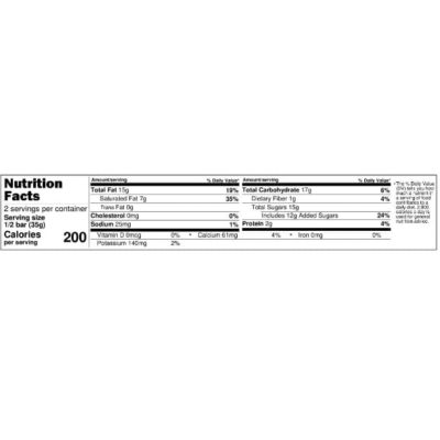 Nutrition Facts Blueberry + Hazelnut