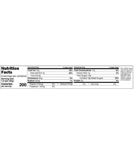 Nutrition Facts Blueberry + Hazelnut