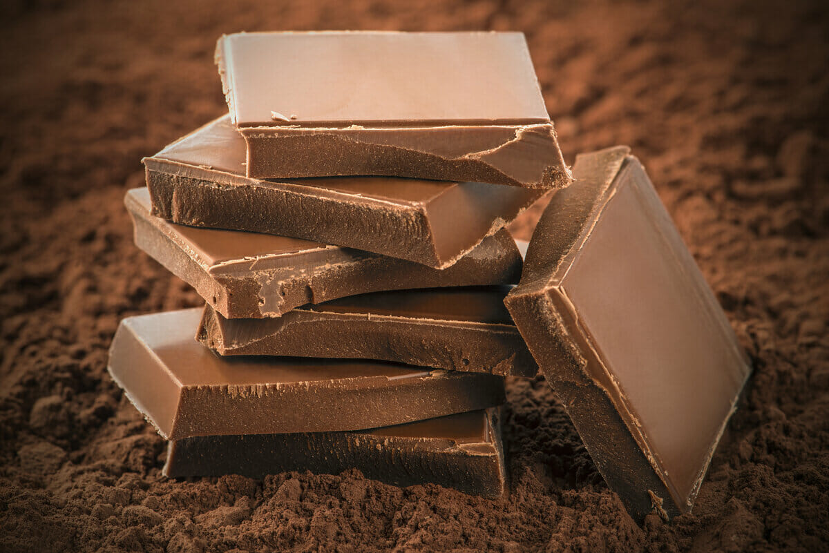 stacked organic chocolate bars