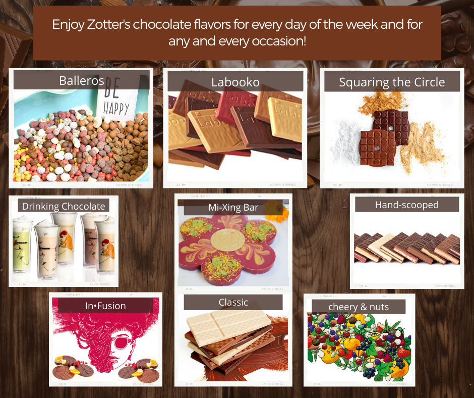 Zotter Chocolates - US Product Varieties