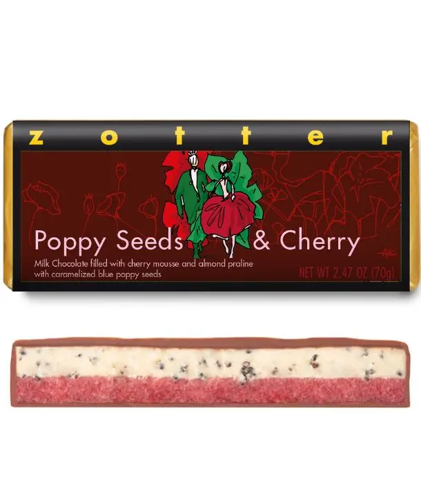 Poppy Seed & Cherry 3 Poppy Seed and Cherry, Milk Chocolate