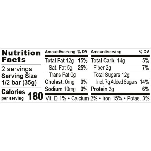 Nutrition Facts Sun Flower and Golden Cherry