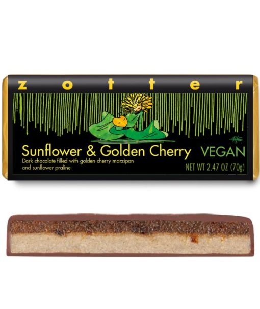 Sun Flower and Golden Cherry, Dark Chocolate