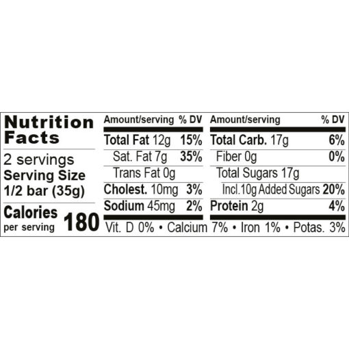 Nutrition Facts Vanilla + Crisps