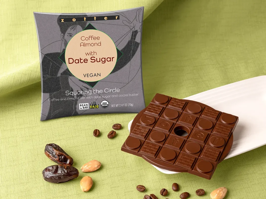 Why Zotter Vegan Chocolates are The Opposite of Boring! 3 18615-coffee-almond-with-date-sugar-vegan-squaring-the-circle-1200x900px-USA