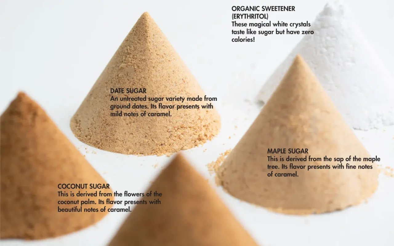 Discover the Sweet Revolution of Zotter's 'Squaring the Circle' 1 Different sugar types used in Zotter's 'Squaring the Circle'